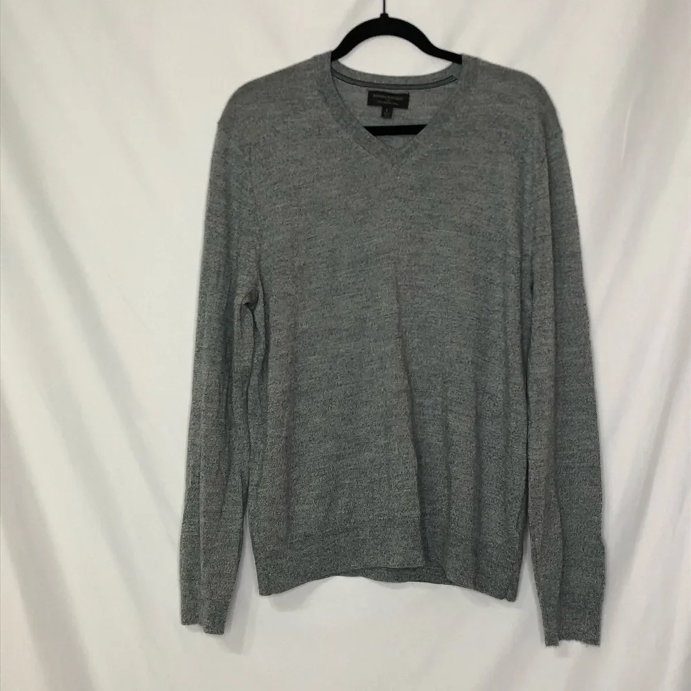 Banana Republic Grey Merino Wool V Neck Sweater
